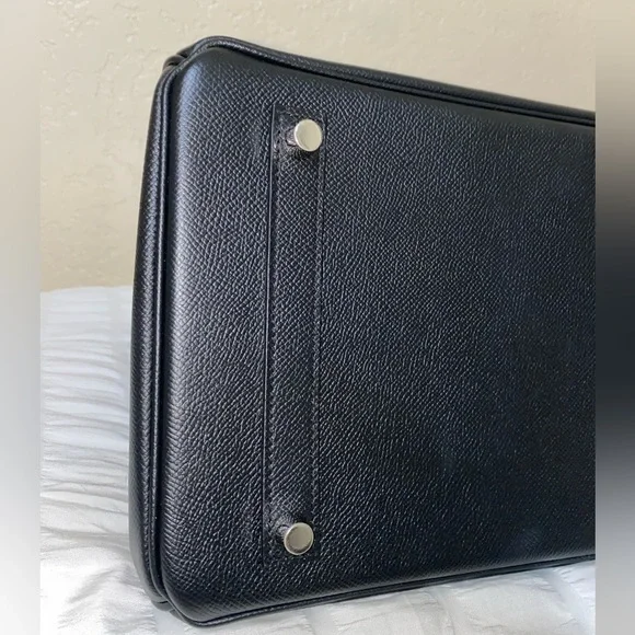 HP🎉RARE HERMÈS BIRKIN BRUSHED PALLADIUM HW EPSOM BLACK LEATHER 35 cm - Picture 10 of 16